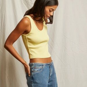 perfectwhitetee Blondie Tank. Light Yellow Camisole Top